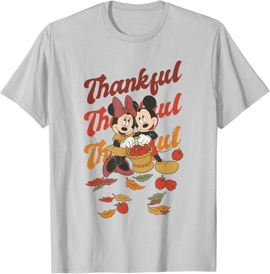 Disney Mickey and Friends Thanksgiving Classic Thankful Duo T-Shirt - T-Shirt | Ash