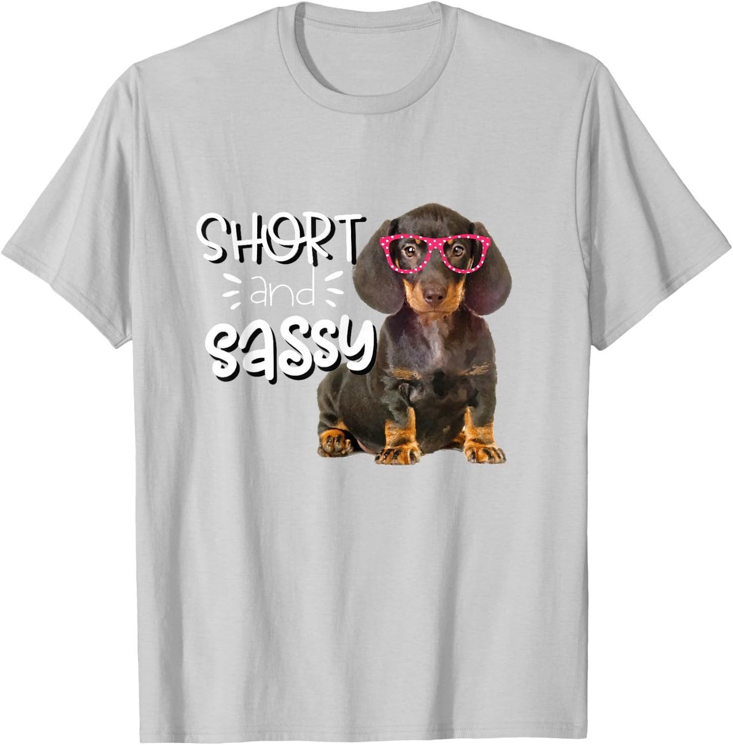 Dachshund Shirt for Girls Short and Sassy Doxie Puppy T-Shirt - T-Shirt | Ash