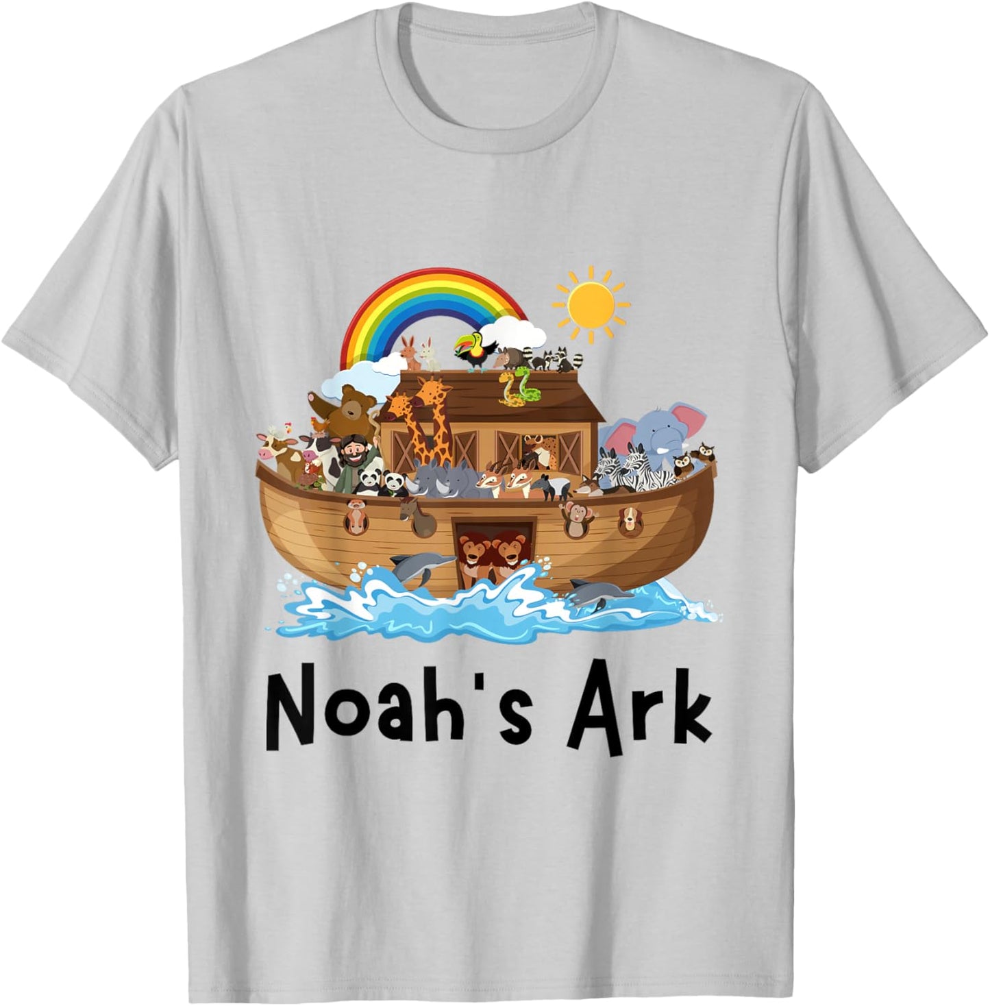 Christian Faith Noah's Ark Sunday School Student Rainbow T-Shirt - T-Shirt | Ash