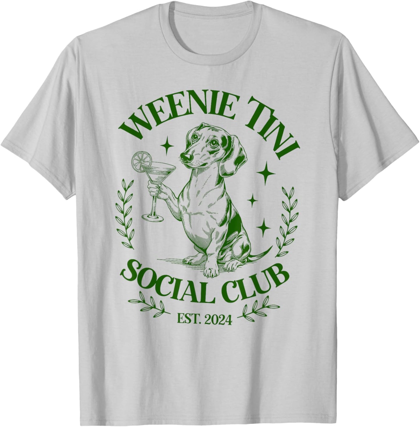 Dachshund Weenie Tini Social Club Lover funny Weiner Dog Women T-Shirt - T-Shirt | Ash