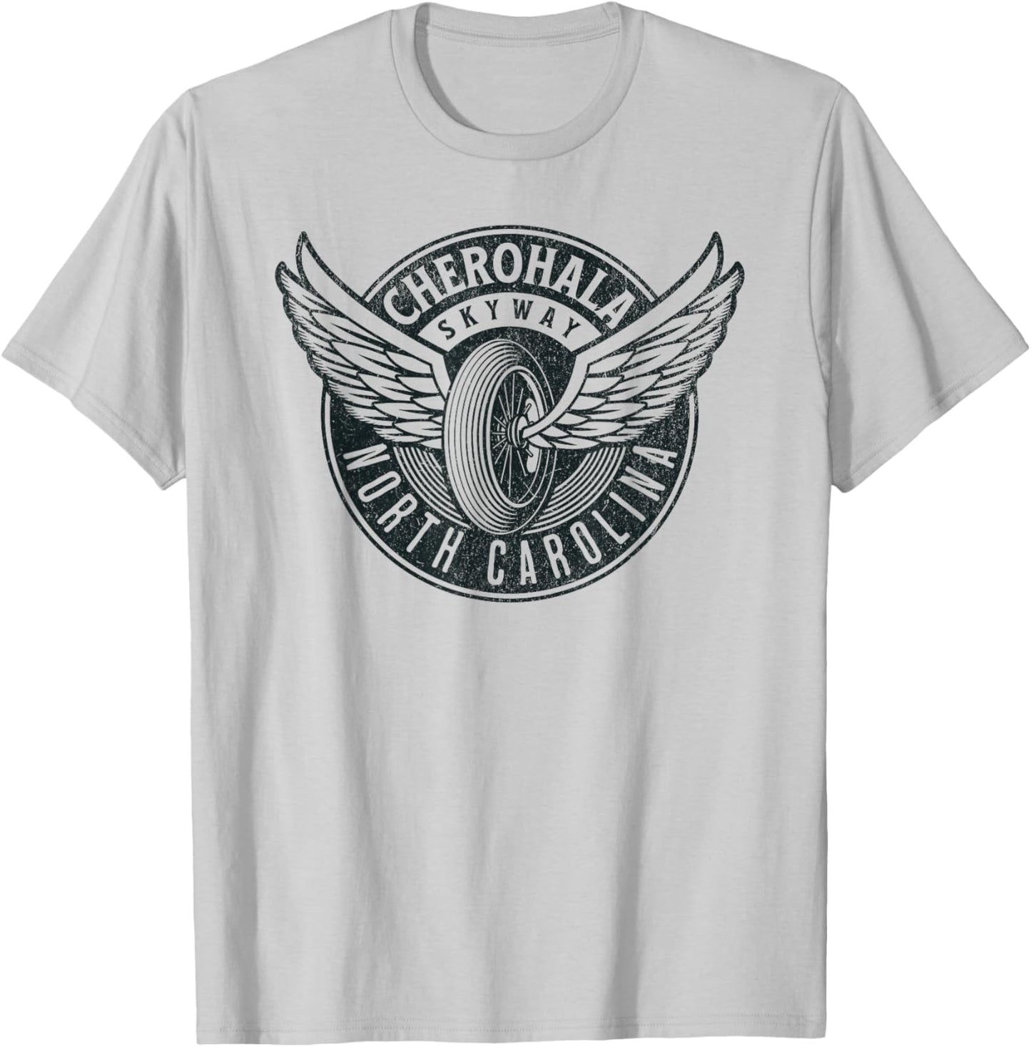 Cherohala Skyway North Carolina Motorcycle Biker Trail T-Shirt - T-Shirt | Ash