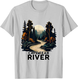 Cape Fear River Retro Minimalist River Cape Fear T-Shirt - T-Shirt | Ash