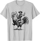 Funny Vintage Cowboy Riding Chicken T-Shirt - T-Shirt | Ash