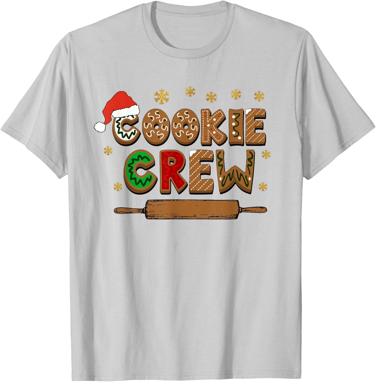 Merry Christmas Cookie Baking Crew Ginger Team Baker Gifts T-Shirt - T-Shirt | Ash