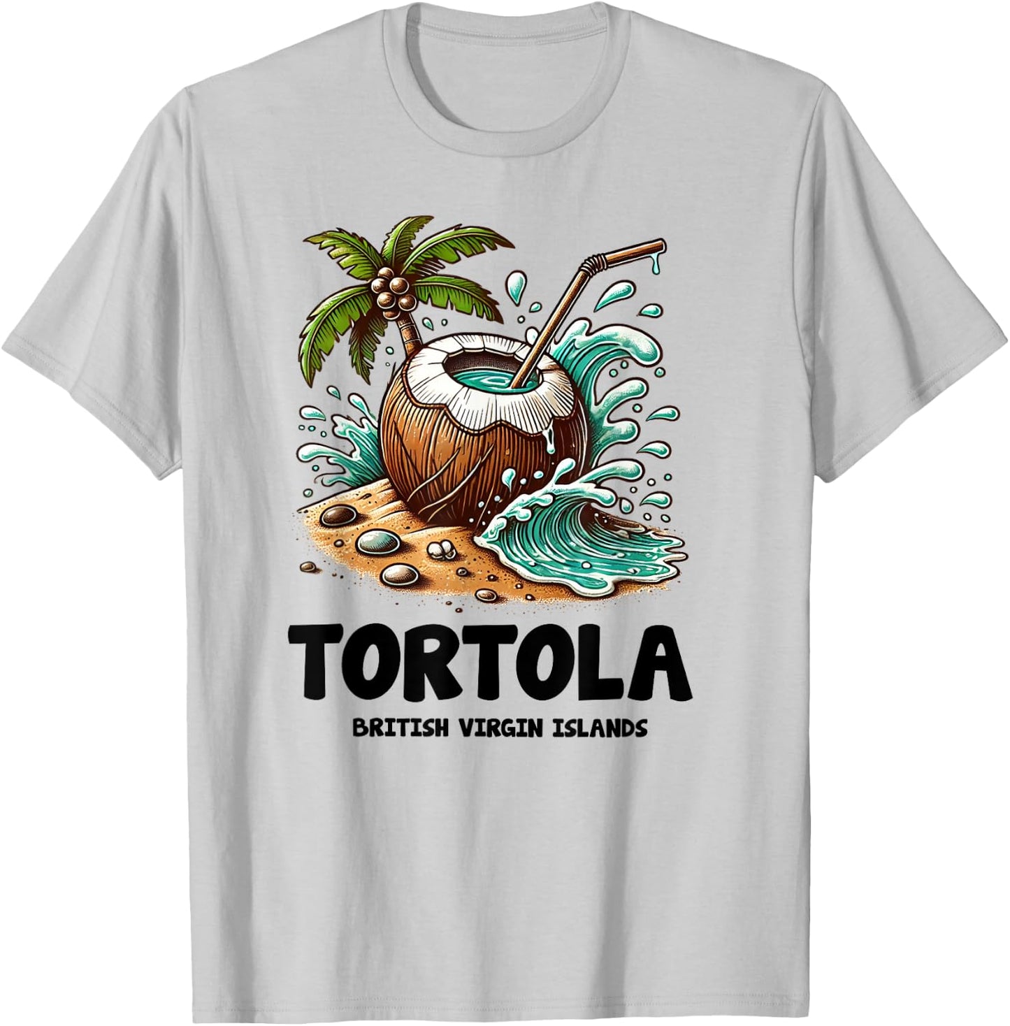 Tortola B.V.I British Virgin Islands Souvenir Vacation T-Shirt - T-Shirt | Ash