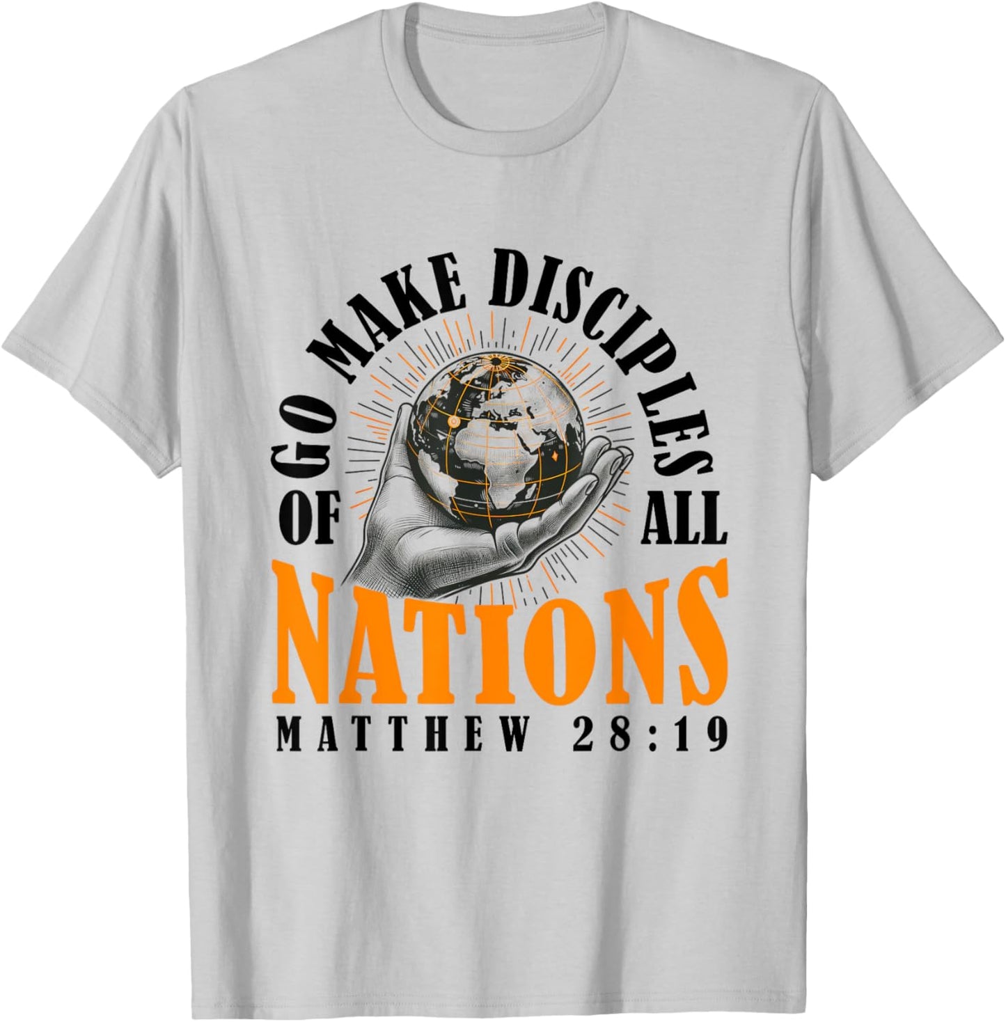 Go And Make Disciples of All Nations Retro Christian Bible T-Shirt - T-Shirt | Ash