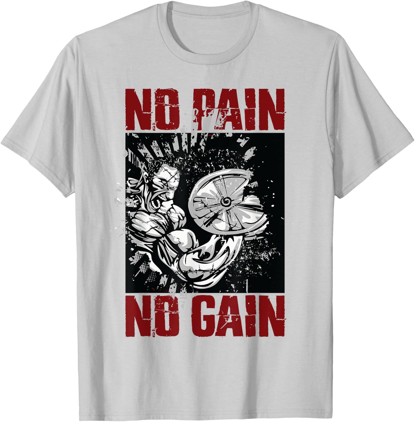 Bodybuilding Sayings and Gym Shirts No Pain No Gain T-Shirt - T-Shirt | Ash