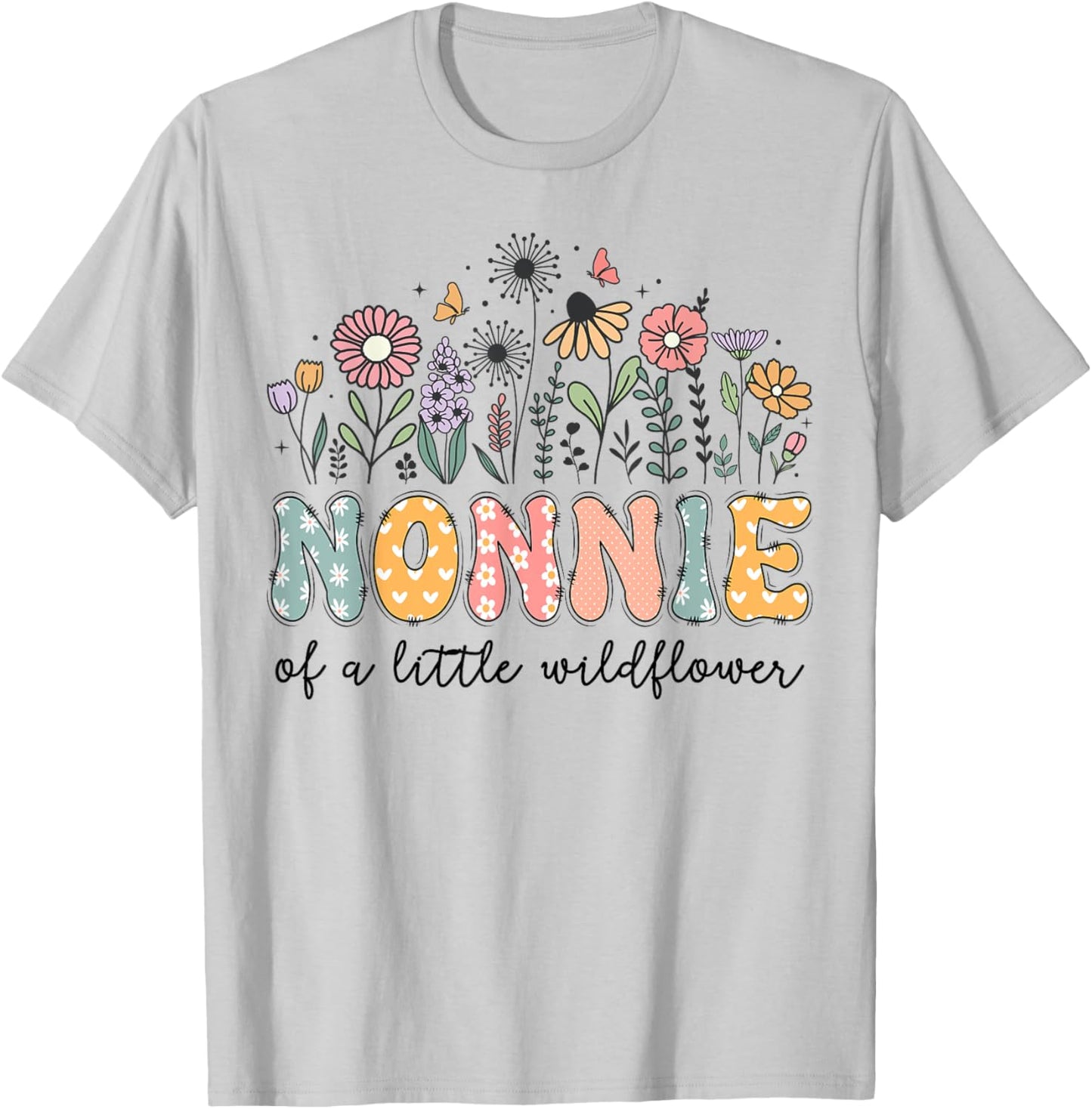 Nonnie Of The Little Wildflower Baby Birthday Party T-Shirt - T-Shirt | Ash