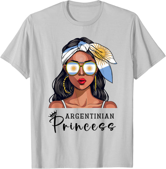 Argentinian Souvenirs Products Woman Flag Princess Argentina T-Shirt - T-Shirt | Ash