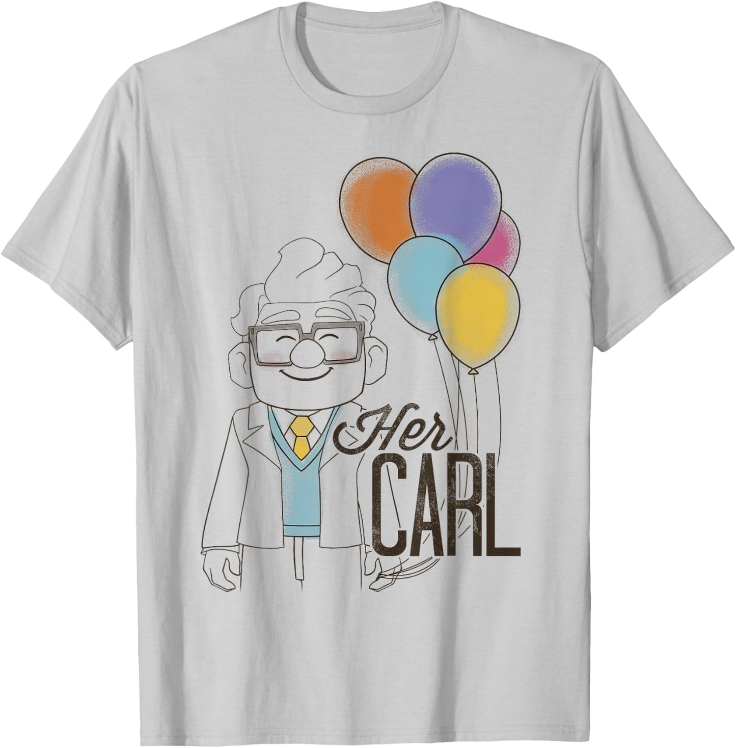 Disney Pixar Up Her Carl Couples Small T-Shirt - T-Shirt | Ash