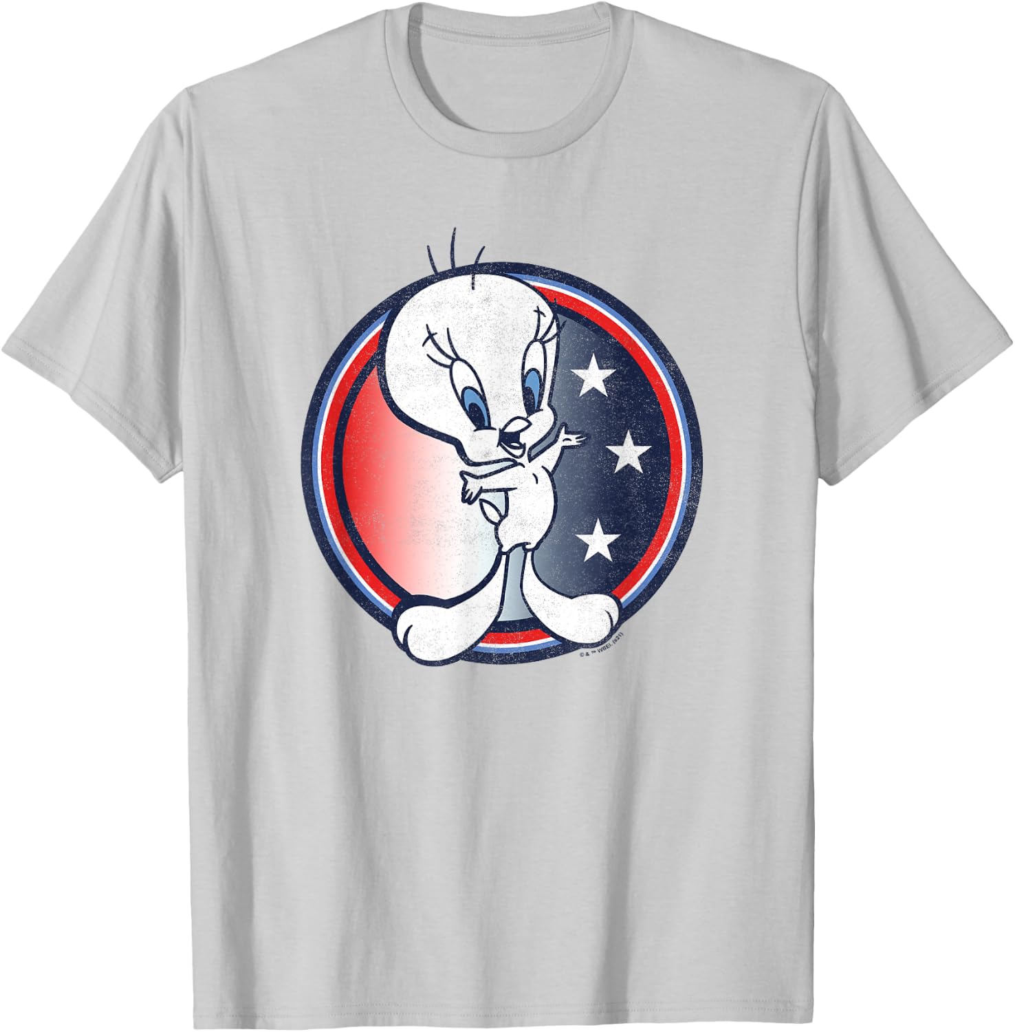 Looney Tunes Tweety Bird Fourth Of July Americana Circle T-Shirt - T-Shirt | Ash