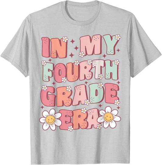 In My Fourth Grade Era Cute Groovy 4th Grade Back to School T-Shirt - T-Shirt | Ash