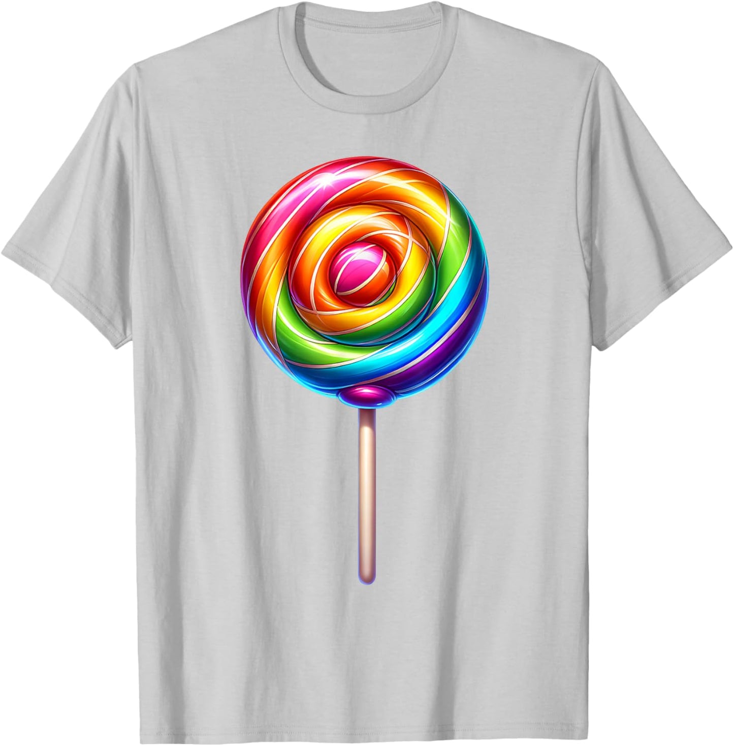Rainbow Lolipop Candy T-Shirt - T-Shirt | Ash