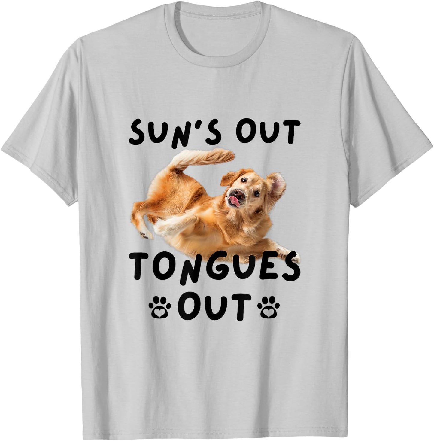 Sun's Out Tongue's Out Funny Dogs and Pet Owners T-Shirt - T-Shirt | Ash