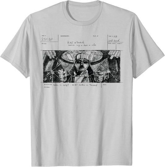 Star Wars A New Hope Darth Vader Storyboard Concept Art T-Shirt - T-Shirt | Ash