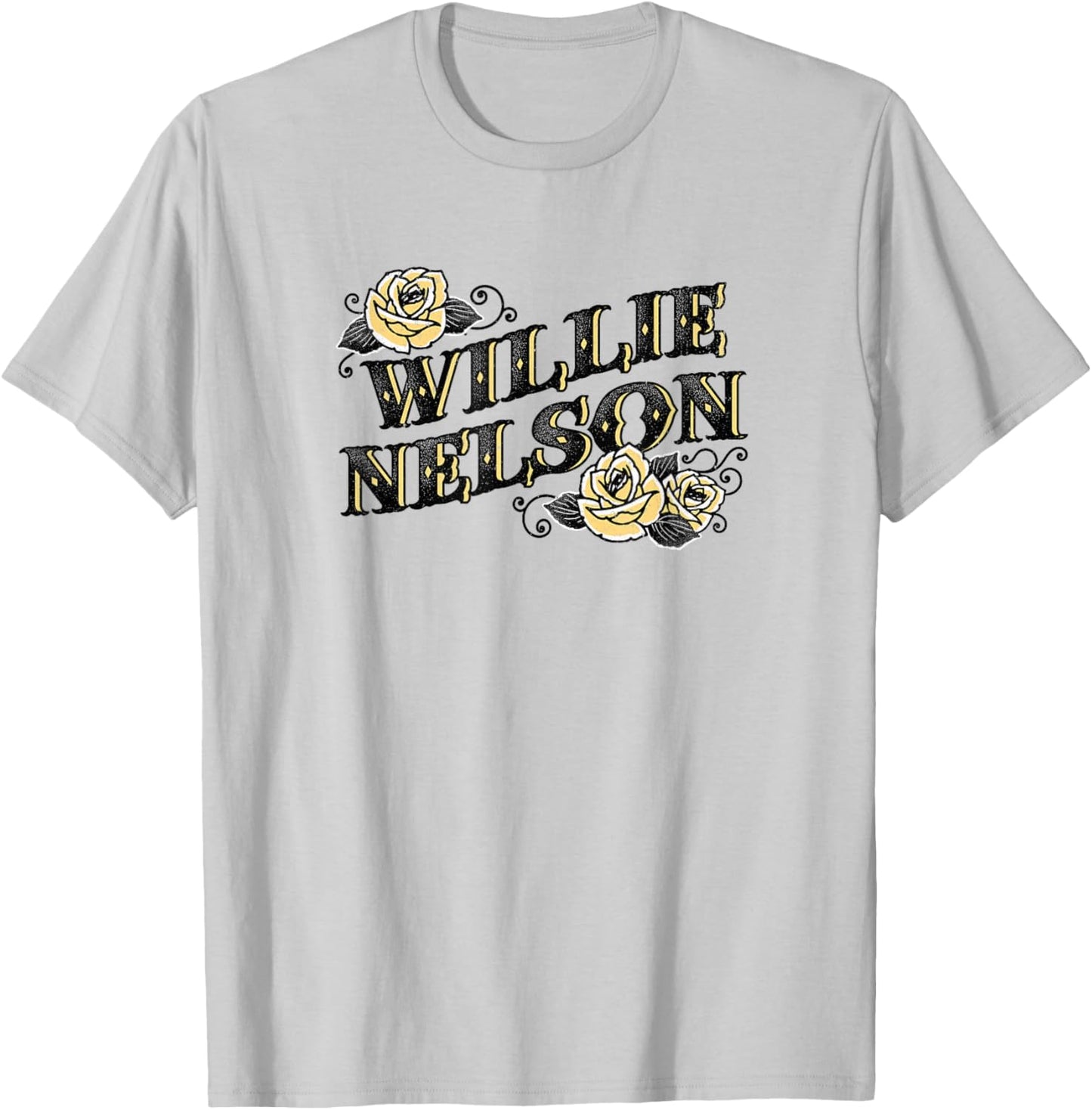 Official Willie Nelson Yellow Rose T-Shirt - T-Shirt | Ash