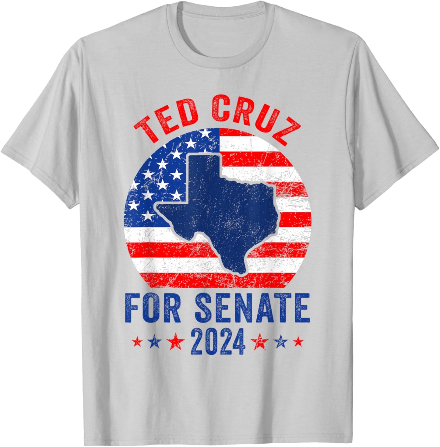 Ted Cruz 2024 For Senate Election Texas Republican Vintage T-Shirt - T-Shirt | Ash
