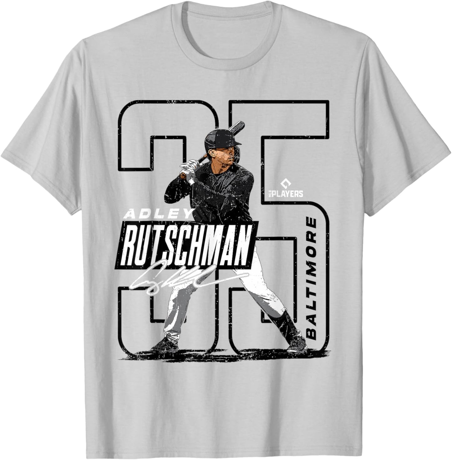 Adley Rutschman | Baltimore MLB Players | MLBRUTS3001-S T-Shirt - T-Shirt | Ash