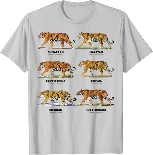 Scientific Exotic Tiger Names T-Shirt - T-Shirt | Ash