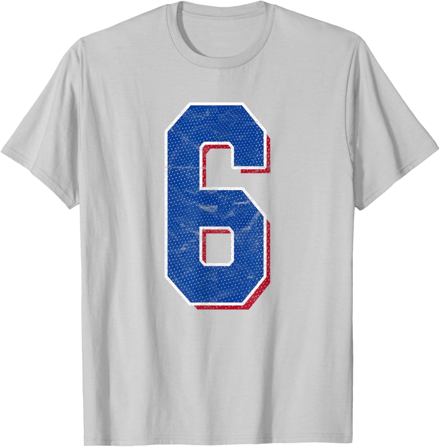 Number 6 Numbered Uniform Sports Team Jersey 6th Birthday T-Shirt - T-Shirt | Ash