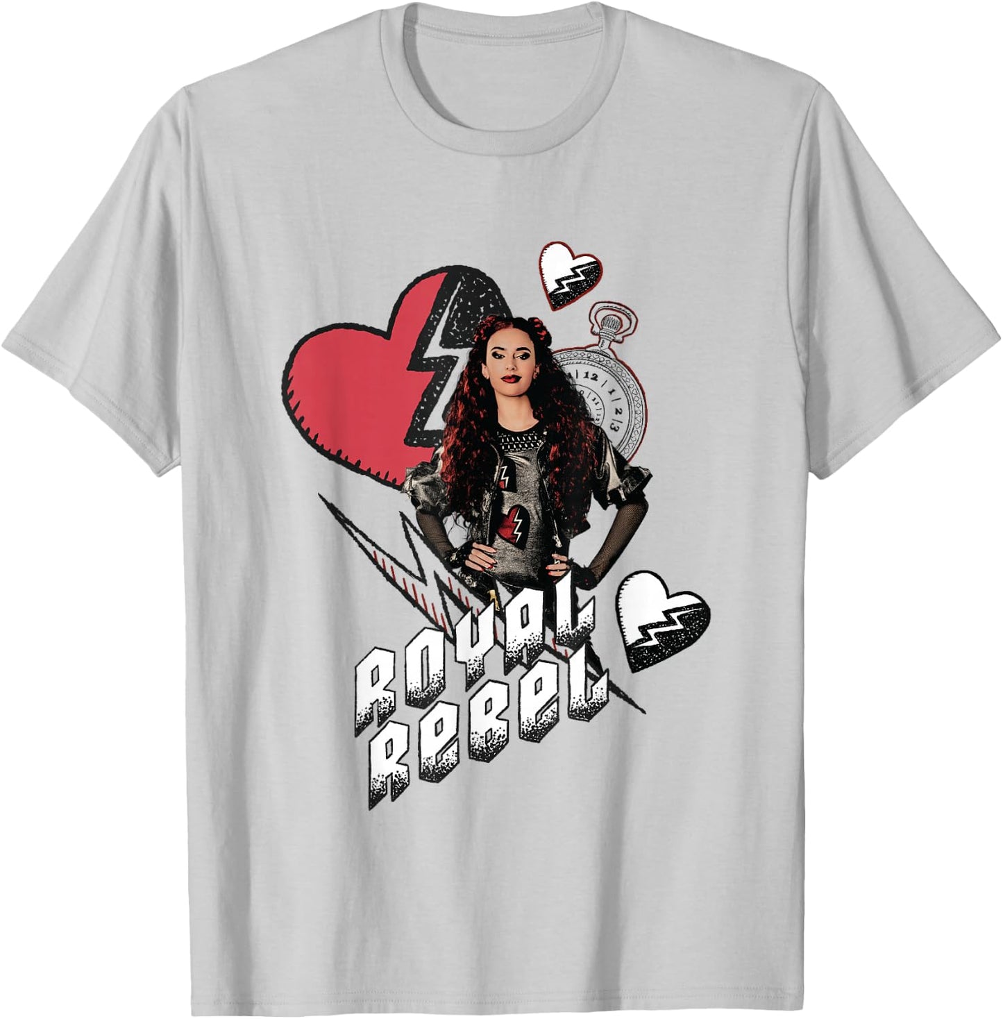 Disney Descendants: The Rise of Red Royal Rebel Chest Logo T-Shirt - T-Shirt | Ash