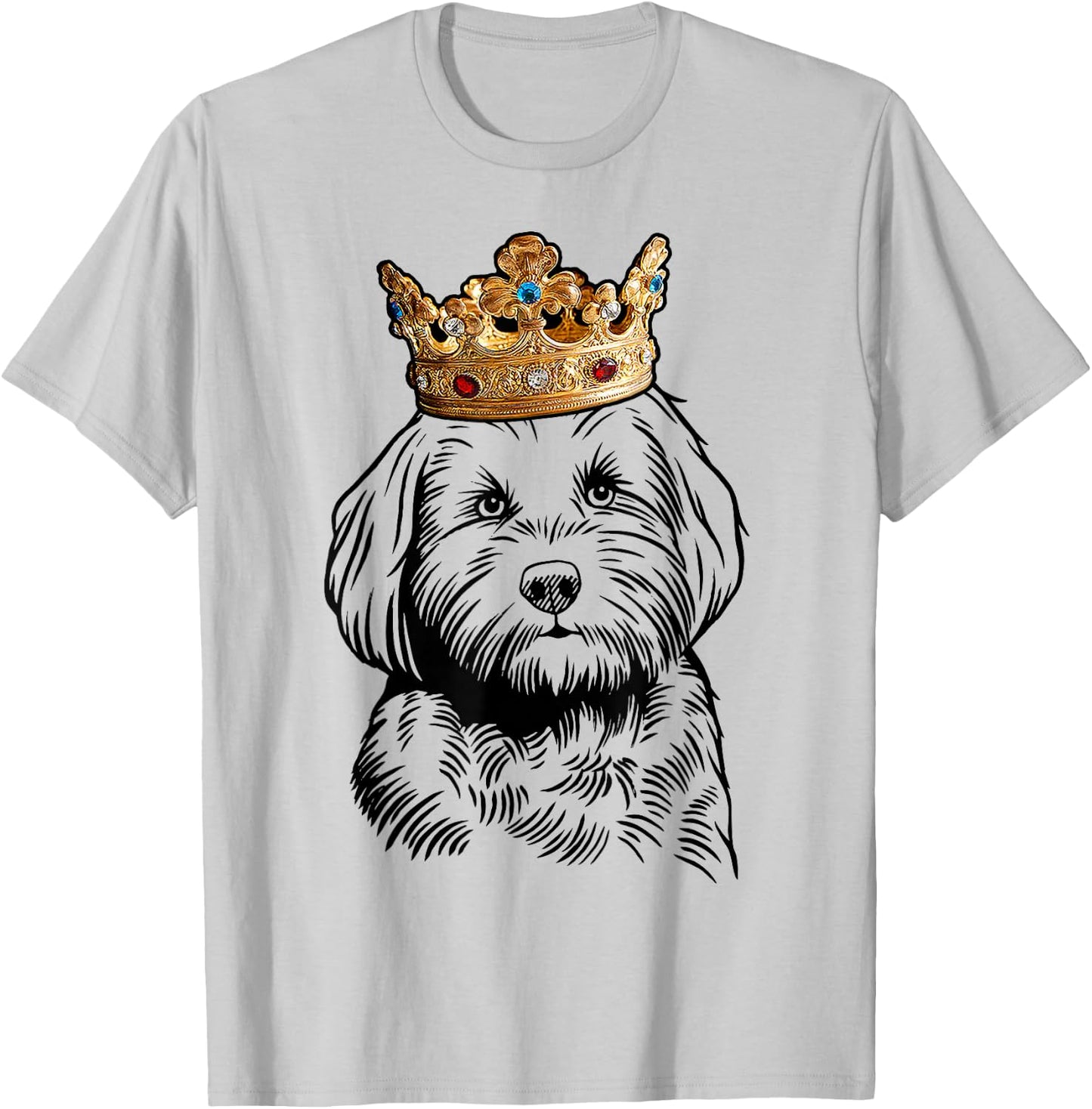 Cavapoo Dog Wearing a Crown T-Shirt - T-Shirt | Ash