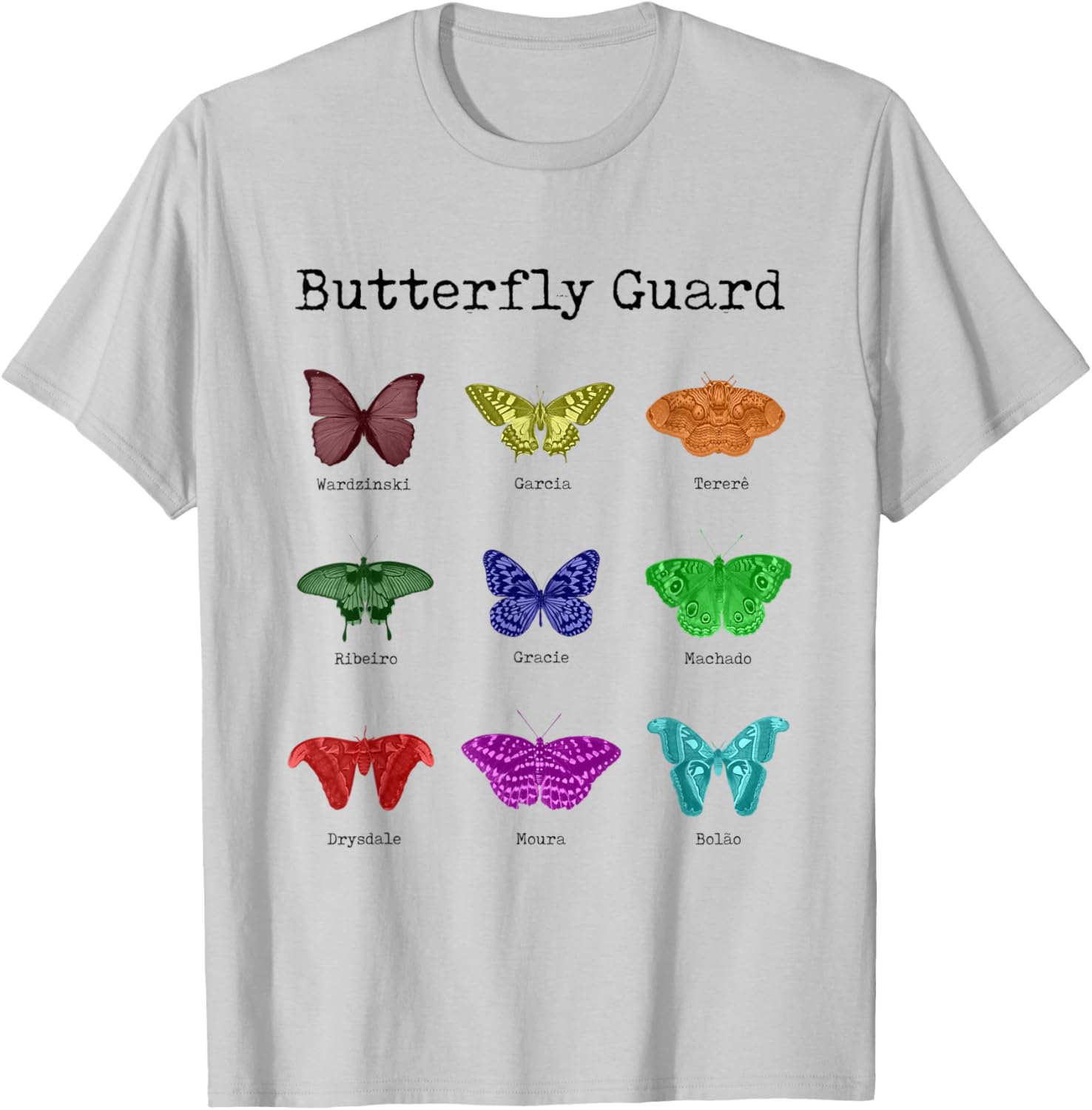 MMA, Brazilian Jiu Jitsu (BJJ) Butterfly Guard T-Shirt - T-Shirt | Ash