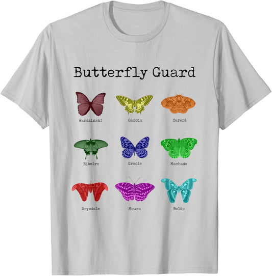 MMA, Brazilian Jiu Jitsu (BJJ) Butterfly Guard T-Shirt - T-Shirt | Ash