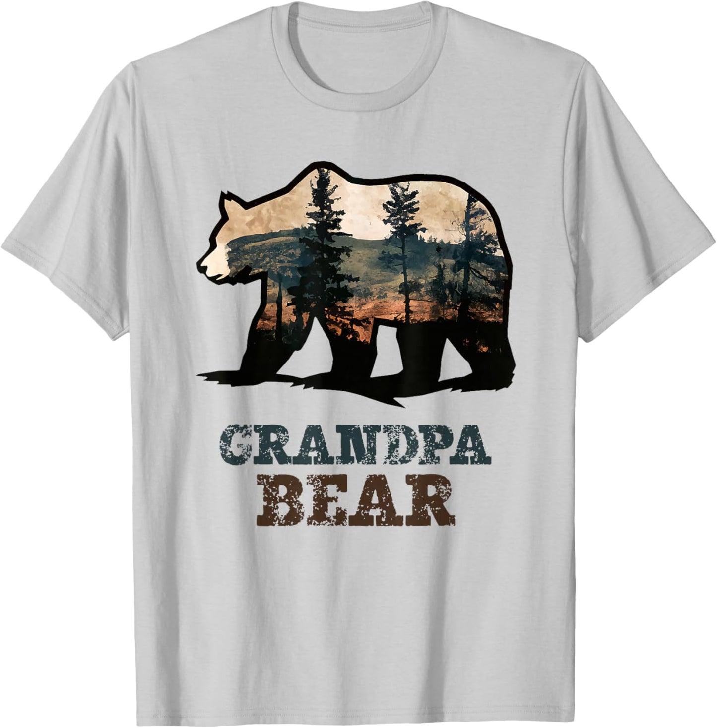 Grandpa Bear Vintage Retro Funny T-Shirt - T-Shirt | Ash