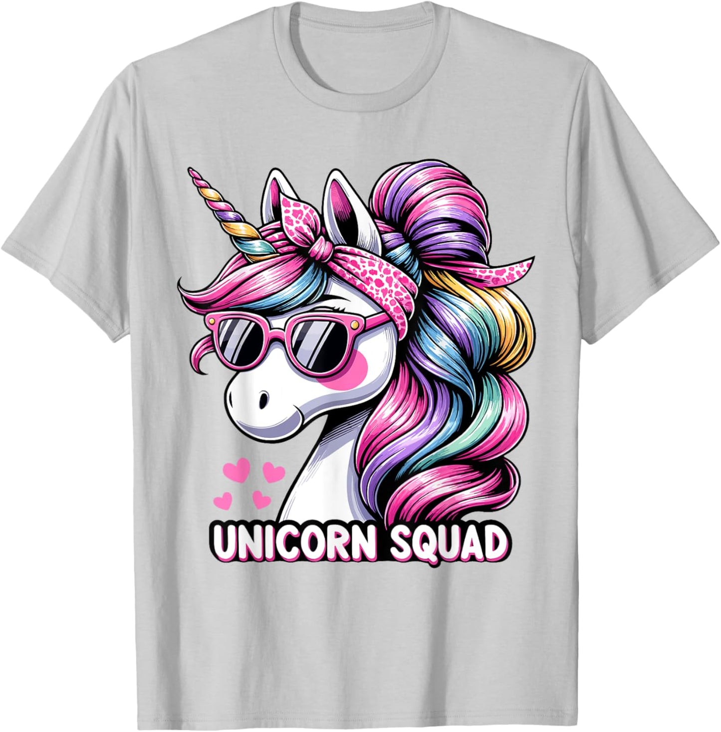Unicorn Squad - Graceful Unicorn with leopard Bandana T-Shirt - T-Shirt | Ash