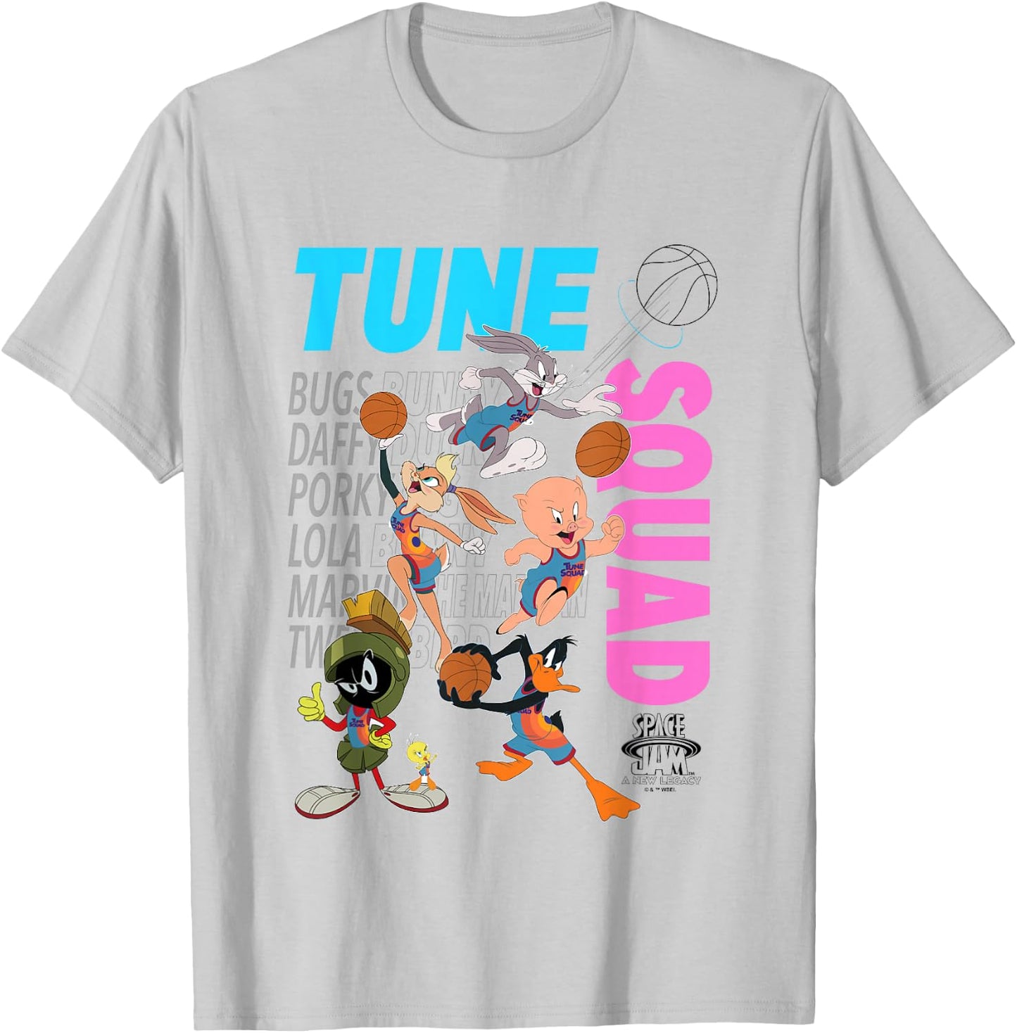 Space Jam: A New Legacy Tune Squad Group Shot Chest Logo T-Shirt - T-Shirt | Ash
