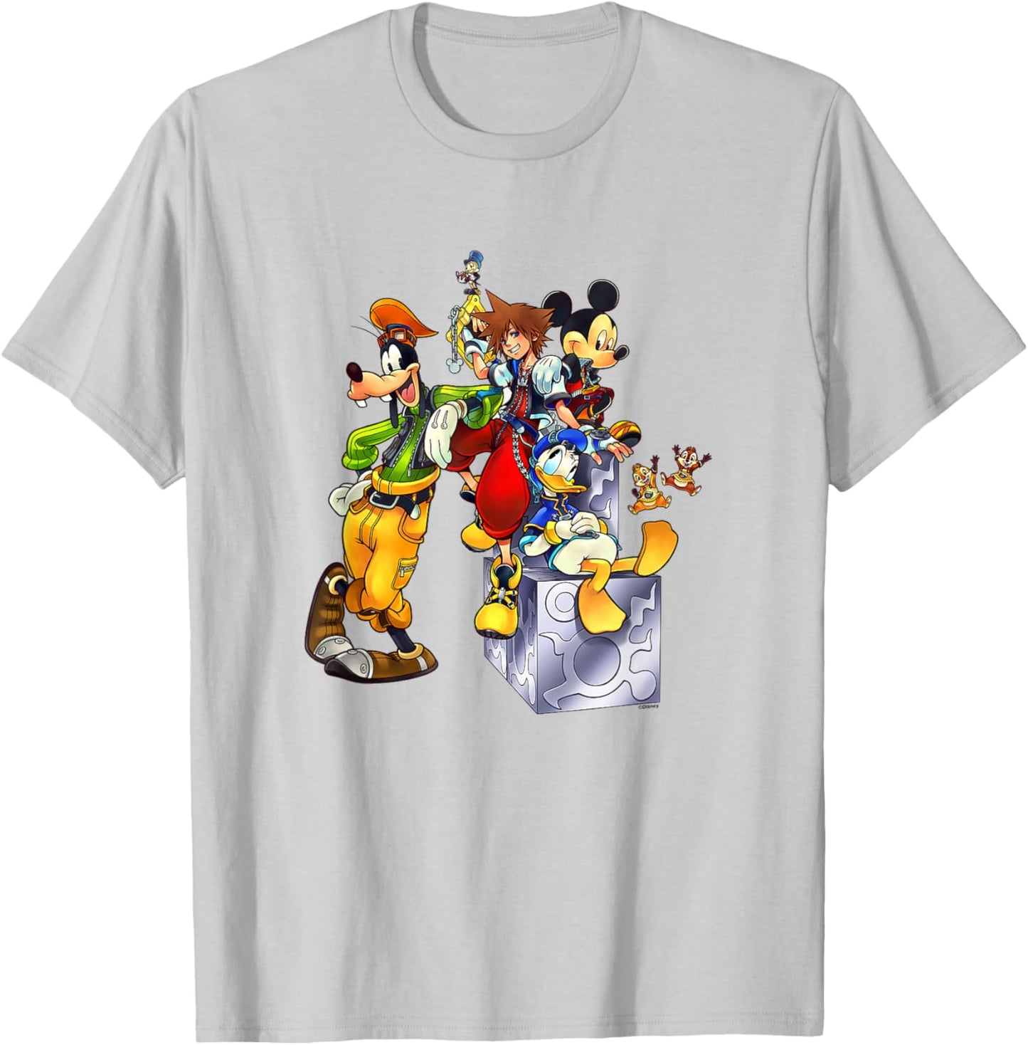 Disney Kingdom Hearts Goofy Mickey & Donald Sora Block Shot T-Shirt - T-Shirt | Ash