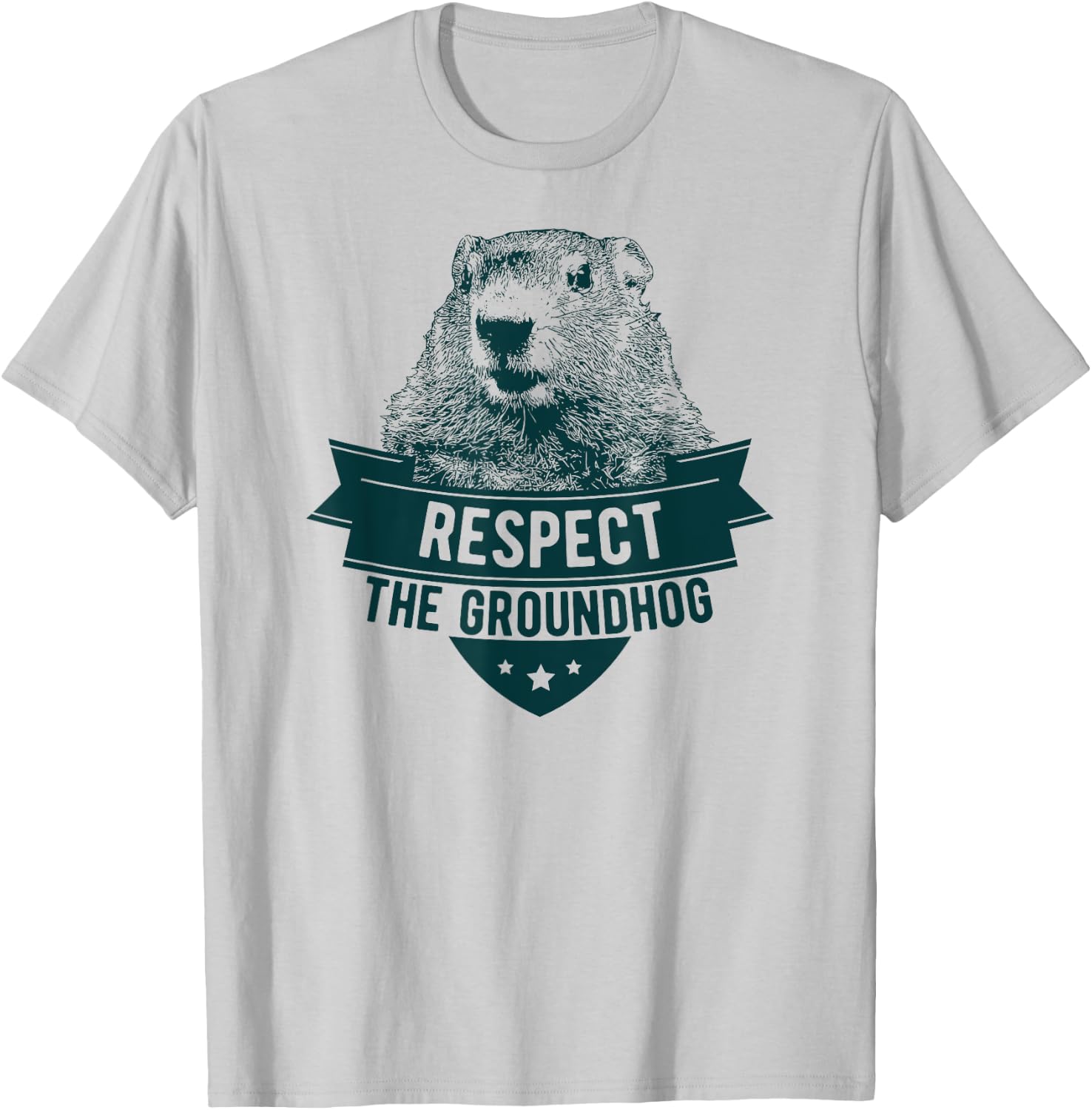 Respect The Groundhog T-Shirt - T-Shirt | Ash