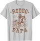 Rodeo Papa Western Cowboy Family Matching Father's Day T-Shirt - T-Shirt | Ash