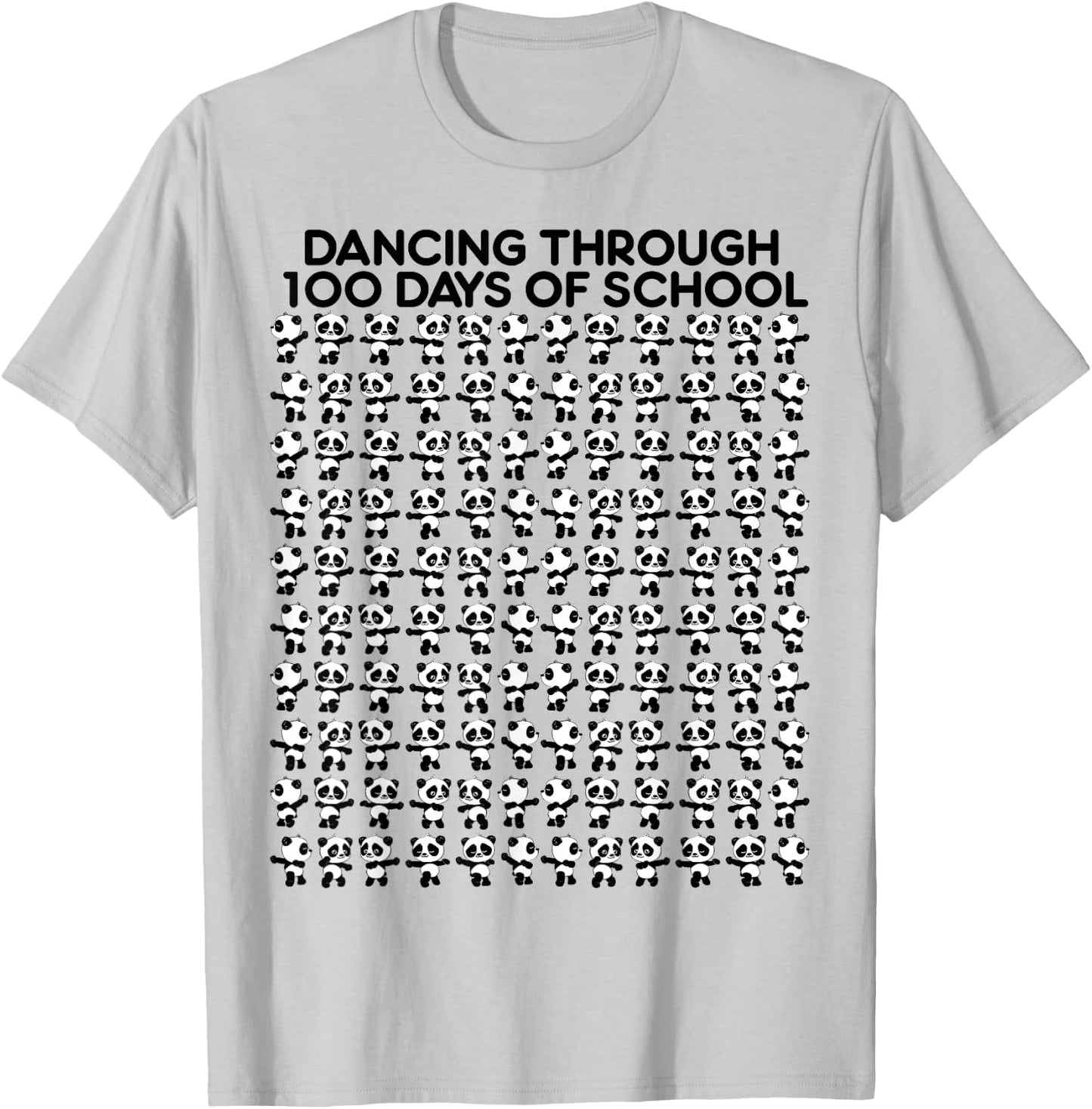 Cute panda dancing 100 days at school children T-Shirt - T-Shirt | Ash
