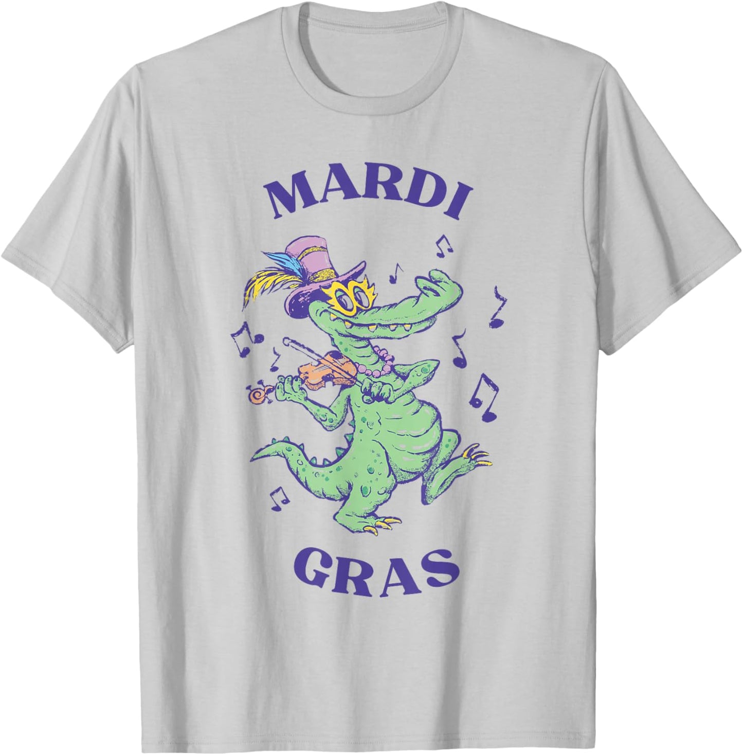 Crocodile Mardi Grawr Costume Mardi Gras Gator Men Women Kid T-Shirt - T-Shirt | Ash