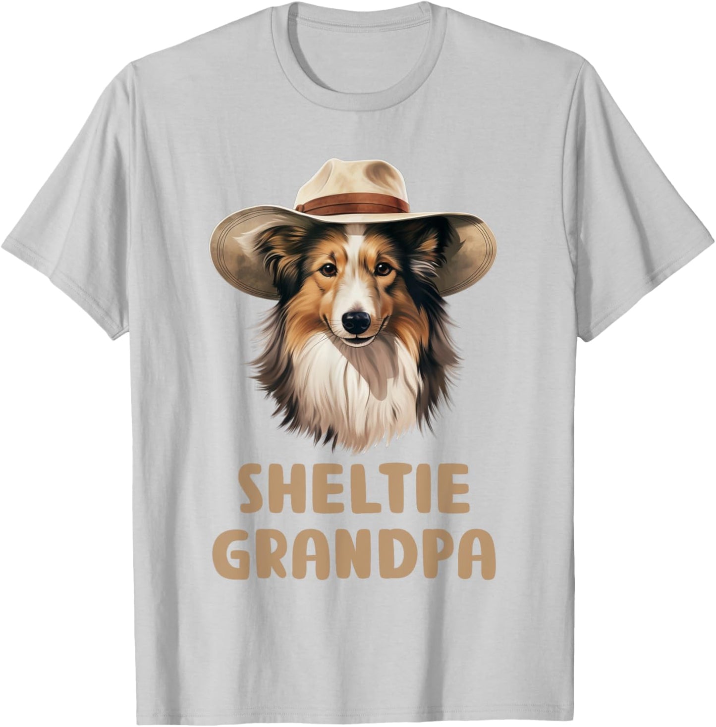 Sheltie Grandpa Dog Lovers Gift Funny Puppy Sheltie Owner Women Kids T-Shirt - T-Shirt | Ash