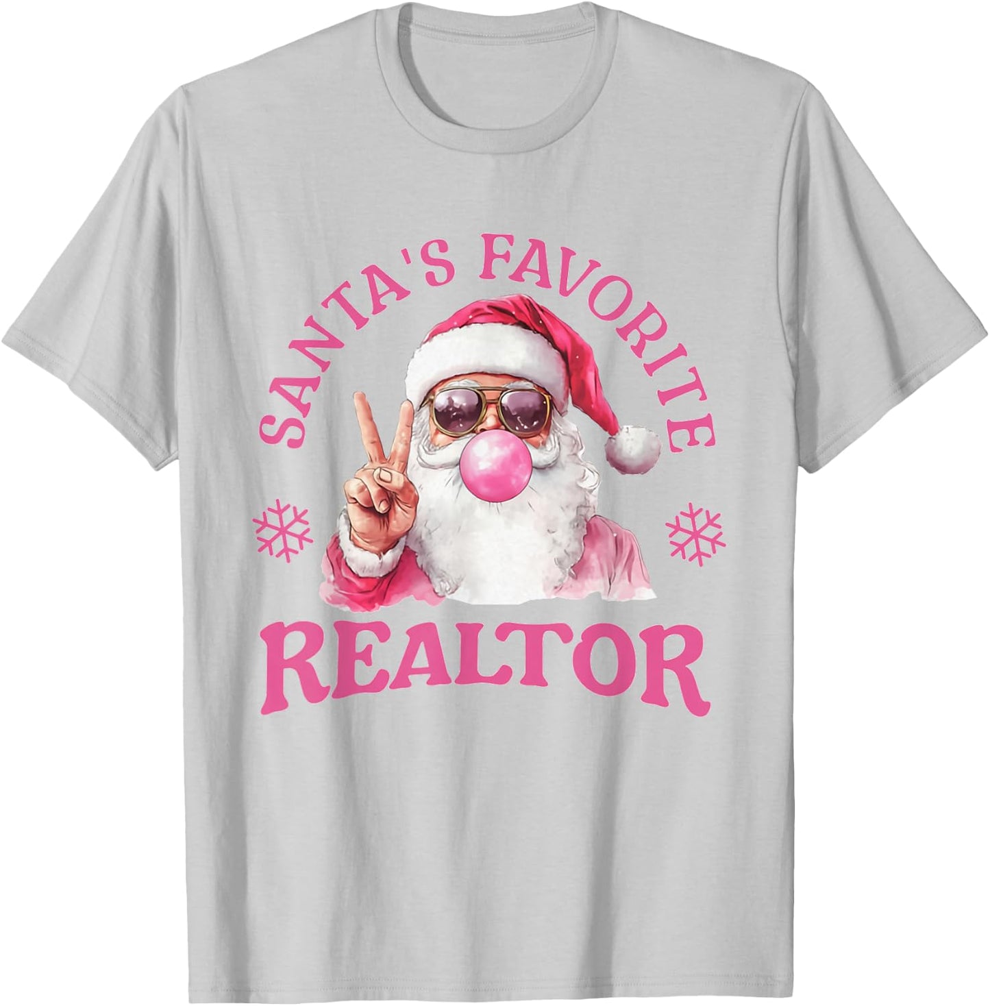 Santa's Favorite Realtor Christmas Santa Real Estate Agent T-Shirt - T-Shirt | Ash