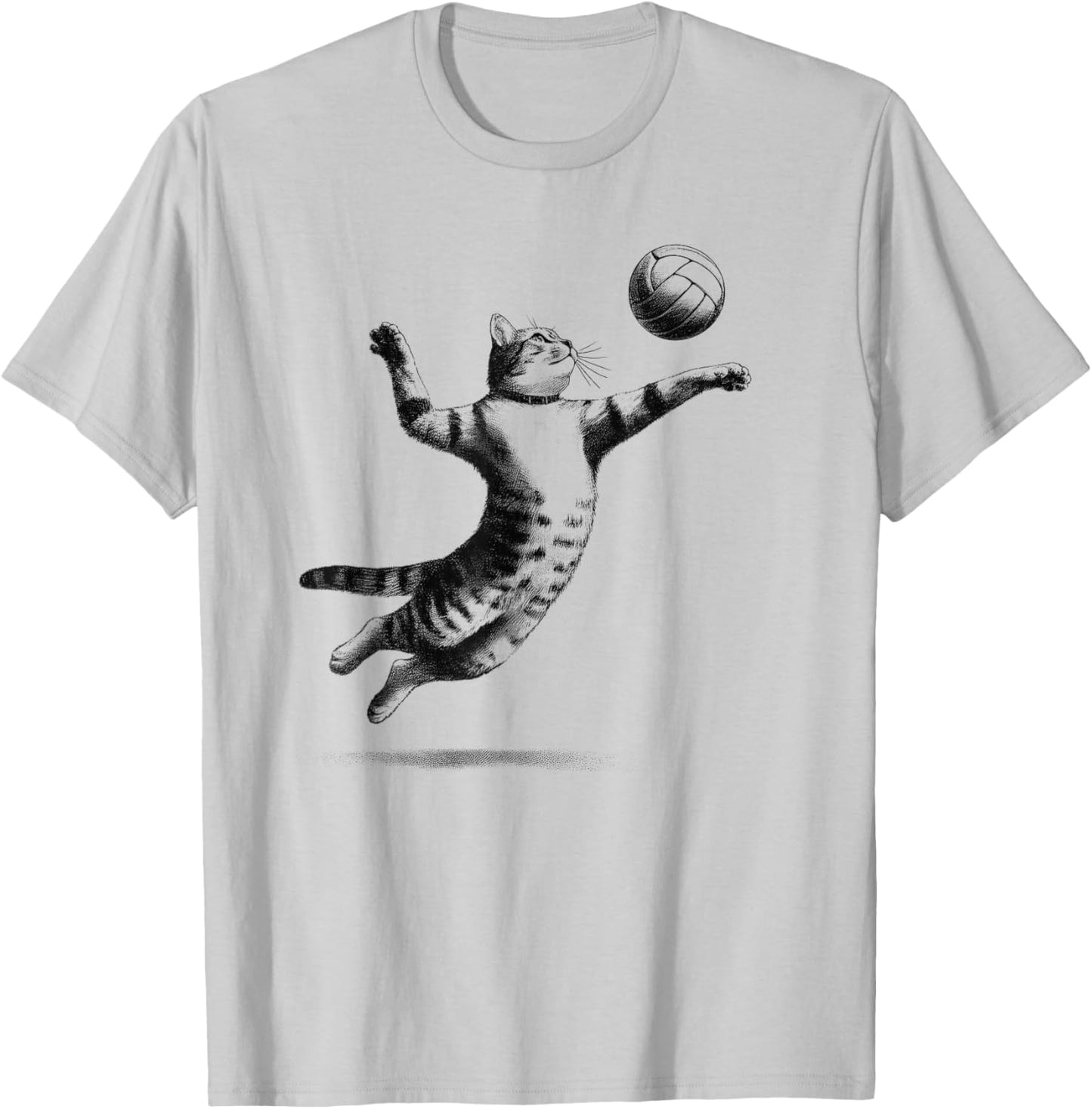 Cat Playing Volleyball Kitten Volleyball Player Vintage T-Shirt - T-Shirt | Ash
