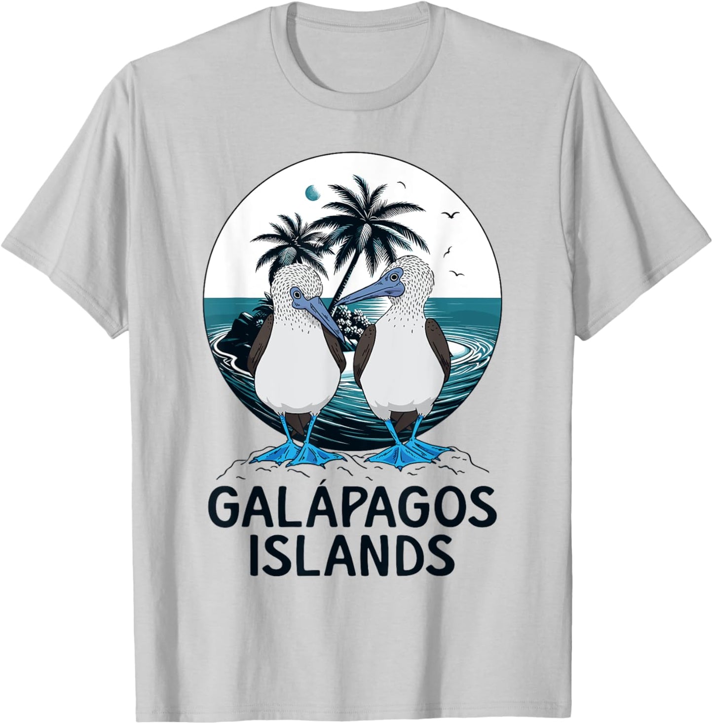 Seabirds Blue Footed Booby Bird Galapagos Islands T-Shirt - T-Shirt | Ash