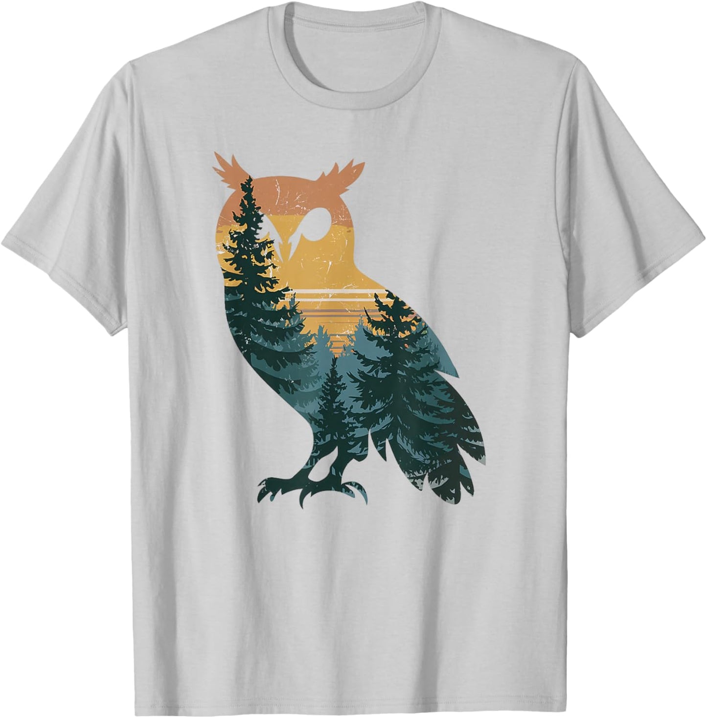 Owl Hunting Hiking Outdoor Camping Forest Men Women Owl T-Shirt - T-Shirt | Ash