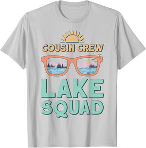 Cousin Crew Lake Squad 2025 Family Reunion Summer Vacation T-Shirt - T-Shirt | Ash
