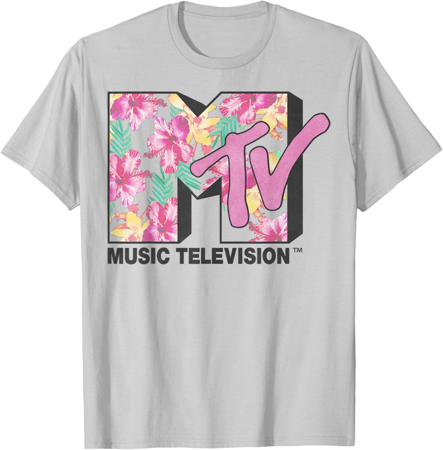 MTV Aloha Flower Logo Graphic T-Shirt - T-Shirt | Ash