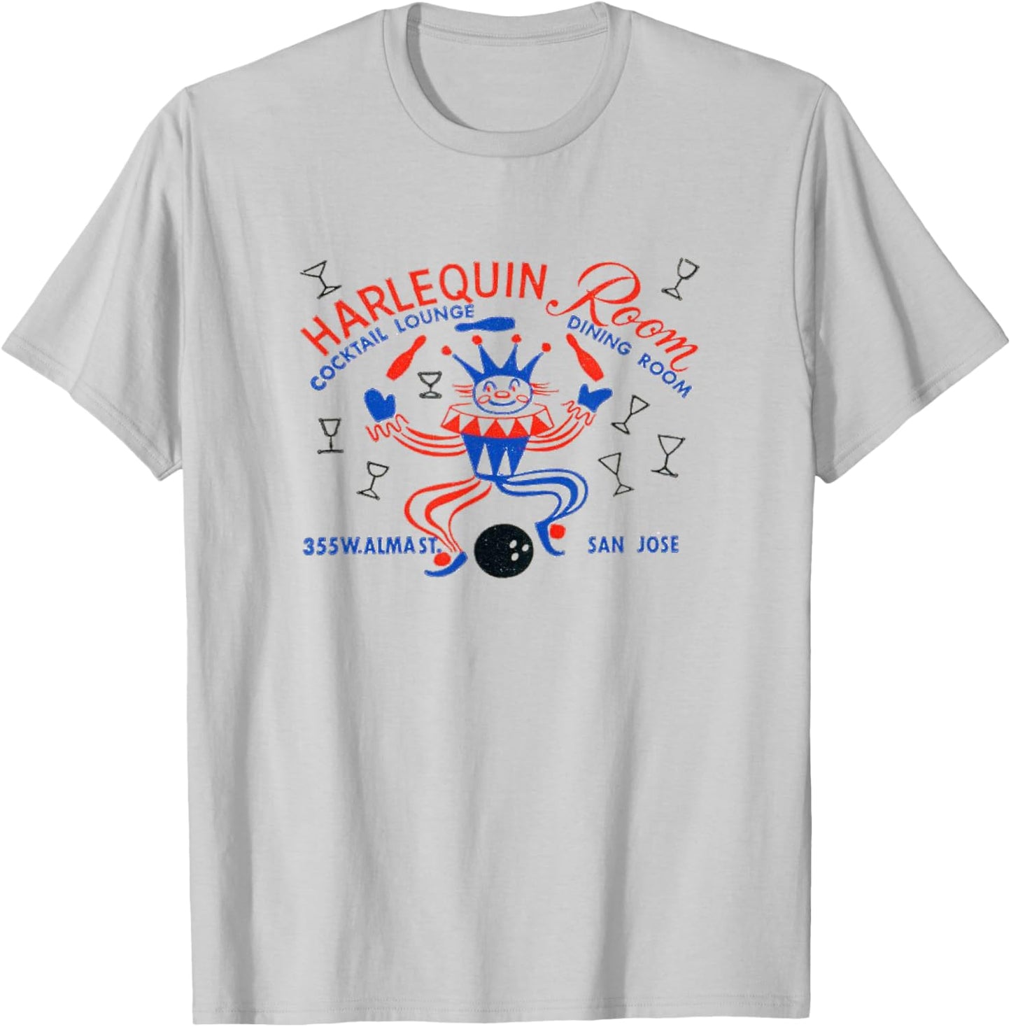 Harlequin Retro California 50s Bar & Lounge Vintage San Jose T-Shirt - T-Shirt | Ash