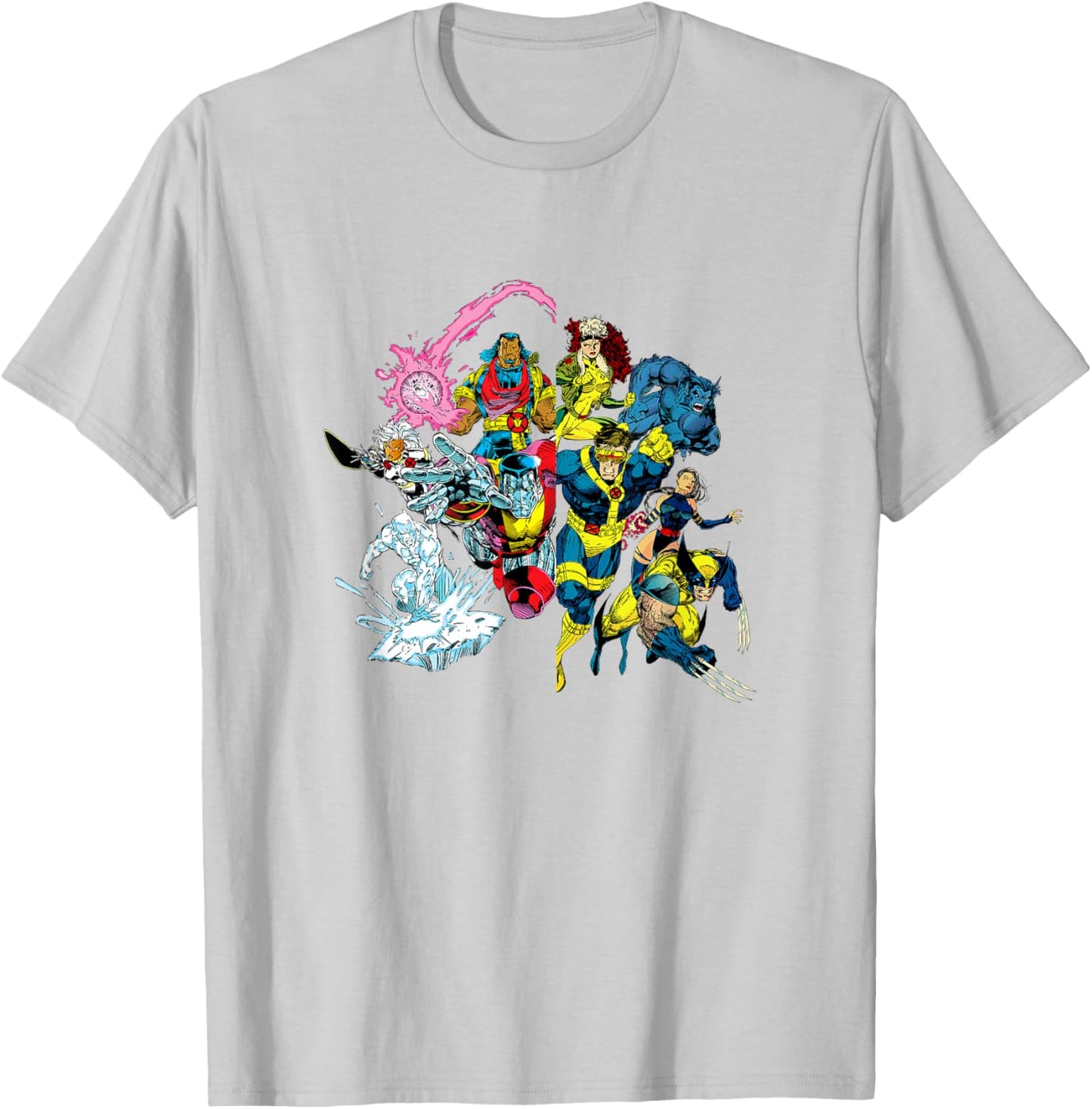 Marvel X-Men Classic Lineup Action Group Shot Retro T-Shirt - T-Shirt | Ash