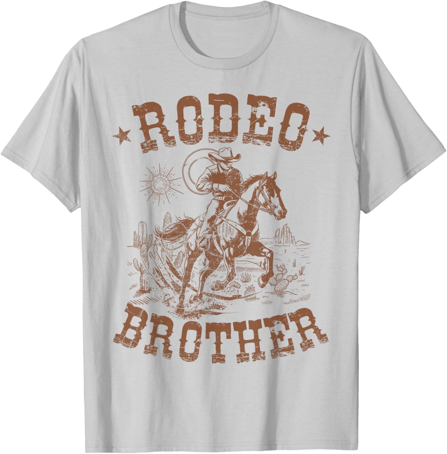 Rodeo Brother Western Cowboy Birthday Family Matching T-Shirt - T-Shirt | Ash