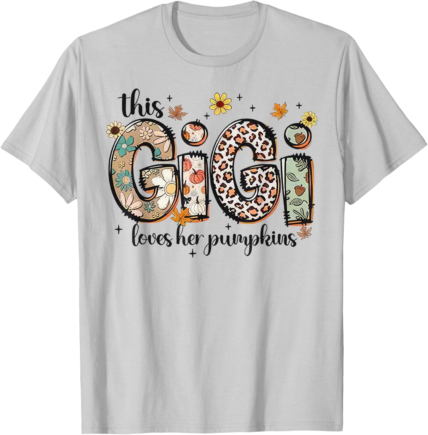 This Gigi Loves Her Pumpkins Fall Thanksgiving T-Shirt - T-Shirt | Ash