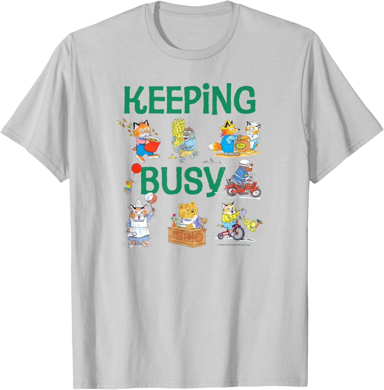 Richard Scarry Keeping Busy T-Shirt - T-Shirt | Ash