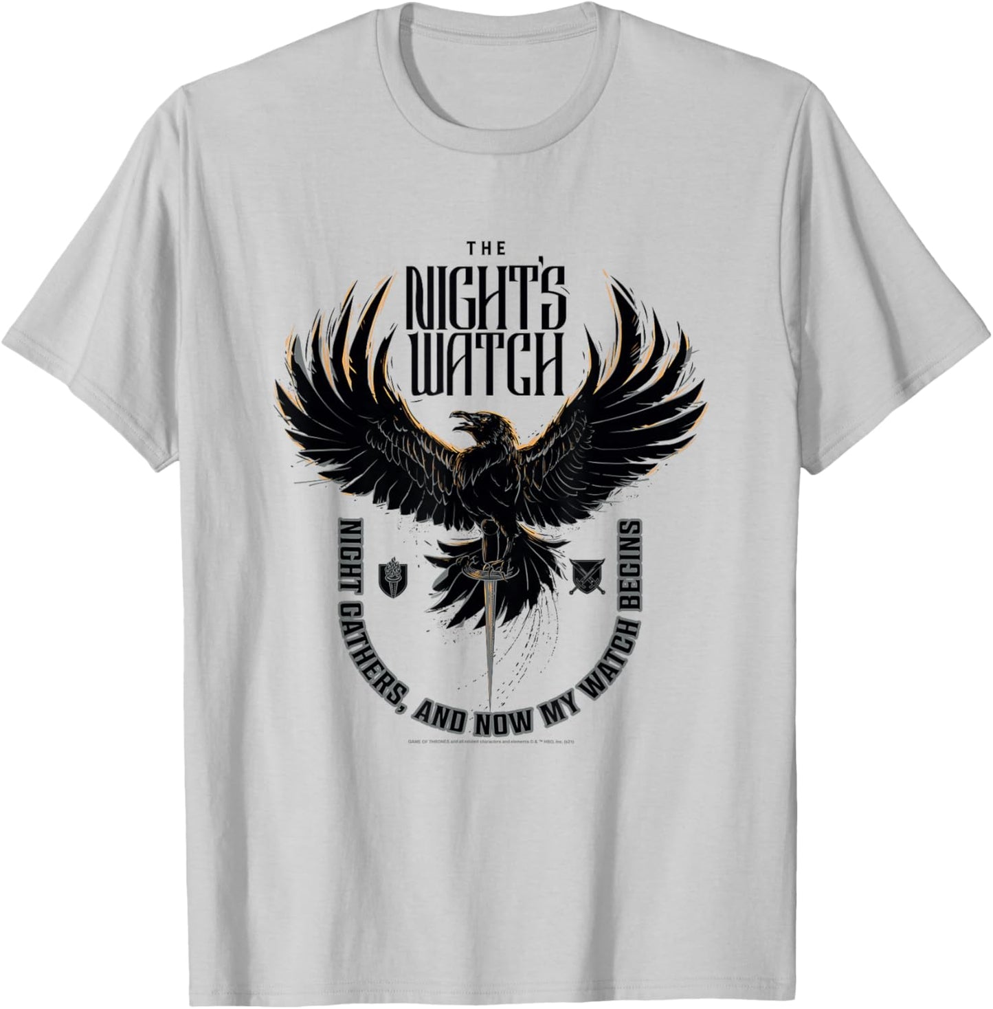 Game of Thrones The Night's Watch Crow T-Shirt - T-Shirt | Ash