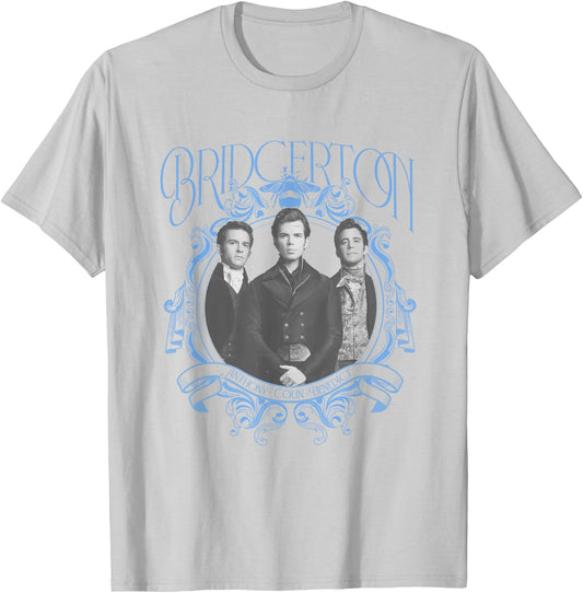 Bridgerton Vintage Chest Portrait - , Blue, Small, Short Sleeve, Classic Fit, Crew Collar, Polyester 65% Cotton 35% T-Shirt - T-Shirt | Ash